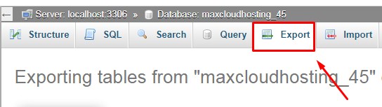Export MySQL Database From phpMyAdmin